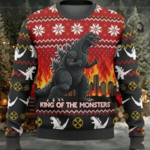 King Of Monster Christmas Knitted Ugly Sweater