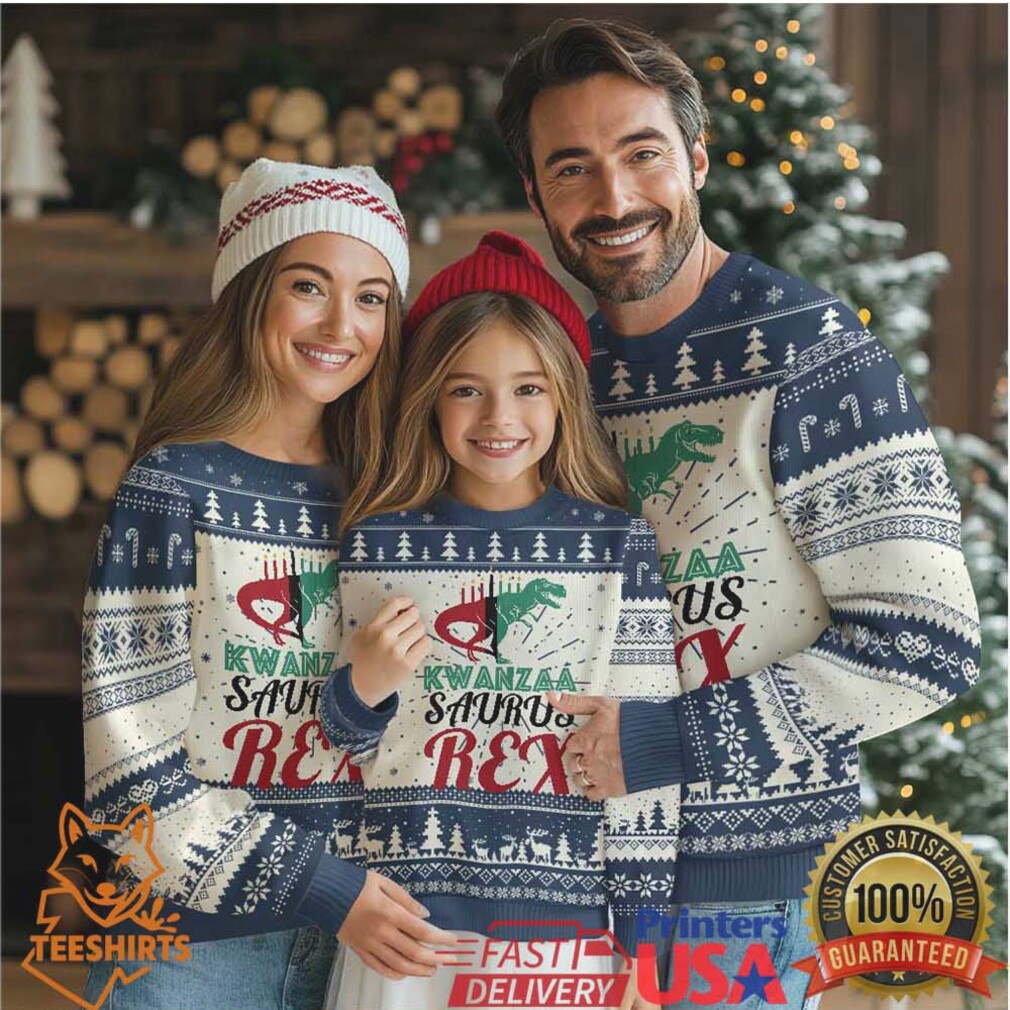 Kwanzaa Saurus Rex Kinara Candles Dinosaur T rex African Heritage Ugly Christmas Sweater Kwanzaa Saurus Rex Kinara Candles Dinosaur T rex African Heritage Ugly Christmas Sweater