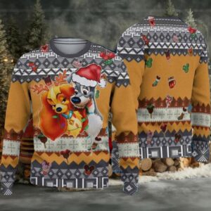 Lady And The Tramp Christmas Ugly Sweater Mens Womens For Sale