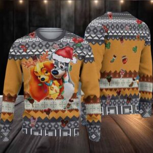 Lady And The Tramp Christmas Ugly Sweater Mens Womens For Sale
