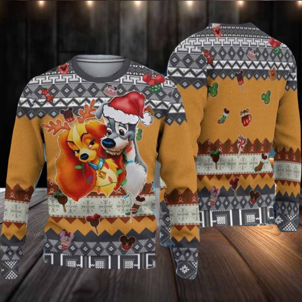 Lady And The Tramp Christmas Ugly Sweater Mens Womens For Sale Lady And The Tramp Christmas Ugly Sweater Mens Womens For Sale
