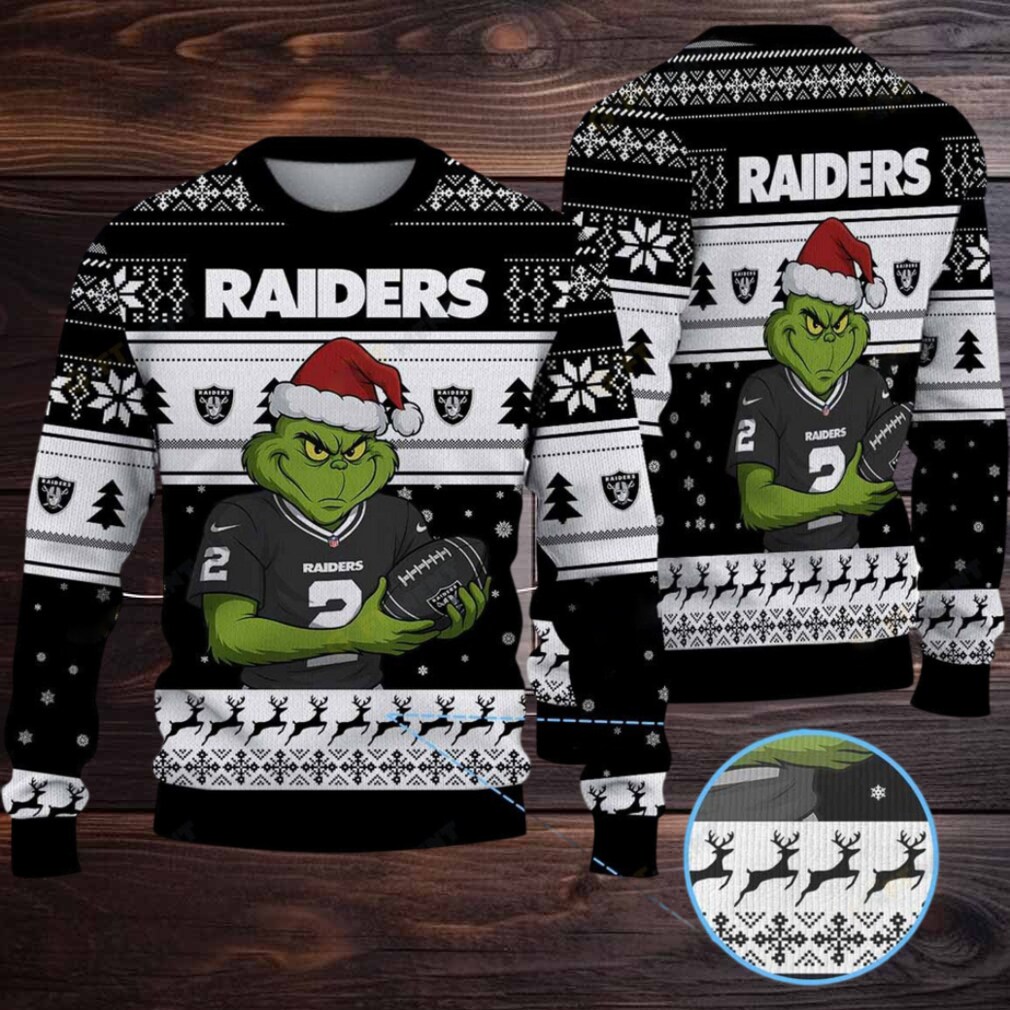 Las Vegas Raiders Grinch Ugly Christmas Sweater Las Vegas Raiders Grinch Ugly Christmas Sweater