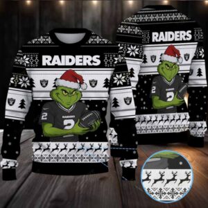 Las Vegas Raiders Grinch Ugly Christmas Sweater
