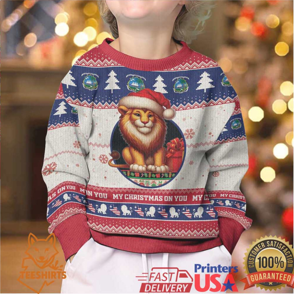 Liberia Christmas Kid Ugly Christmas Sweater My Christmas On You Lion Santa Liberia Christmas Kid Ugly Christmas Sweater My Christmas On You Lion Santa