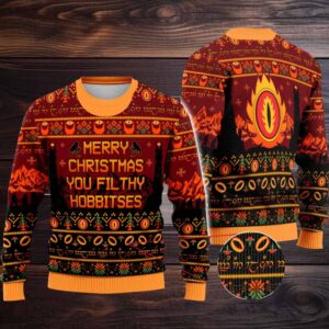 Lord Of The Ring You Filthy Hobbitses Christmas Knitted Sweater