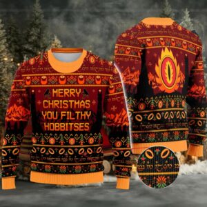 Lord Of The Ring You Filthy Hobbitses Christmas Knitted Sweater
