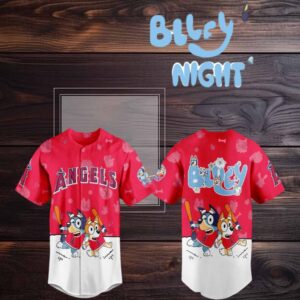 Los Angeles Angels 2025 Bluey MLB Game Night Christmas Baseball Jersey
