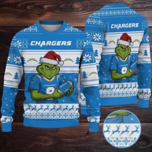 Los Angeles Chargers NFL Grinch Football Ugly Christmas Sweater