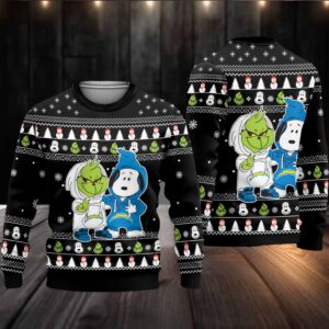 Los Angeles Chargers – Grinch And Snoopy Ugly Christmas Sweater.jfif