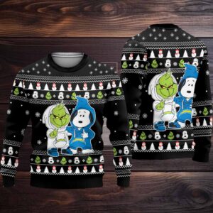Los Angeles Chargers – Grinch And Snoopy Ugly Christmas Sweater.jfif