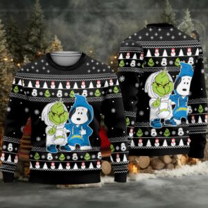 Los Angeles Chargers – Grinch And Snoopy Ugly Christmas Sweater.jfif