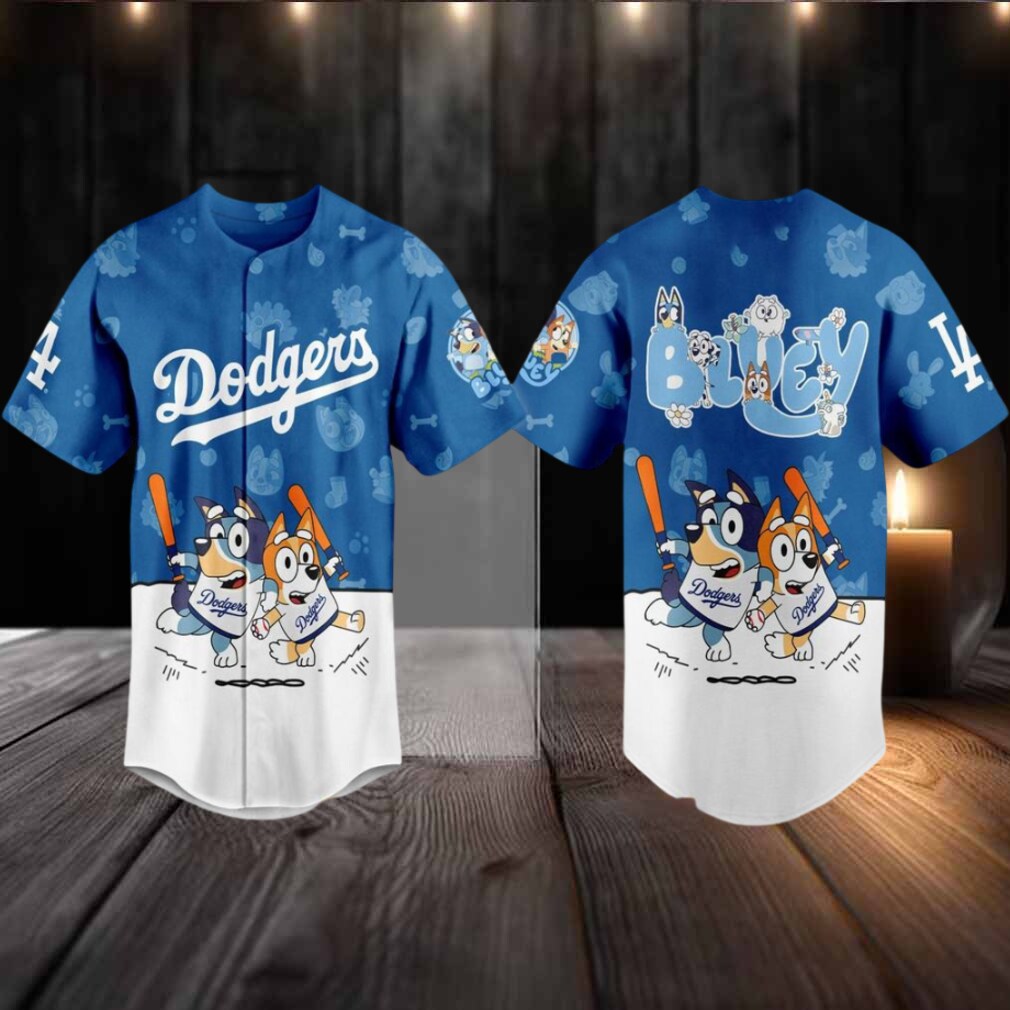 Los Angeles Dodgers 2025 Bluey MLB Game Night Christmas Baseball Jersey Los Angeles Dodgers 2025 Bluey MLB Game Night Christmas Baseball Jersey