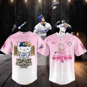 Los Angeles Dodgers 2025 World Series Hello Kitty Back2Back Baseball Jersey