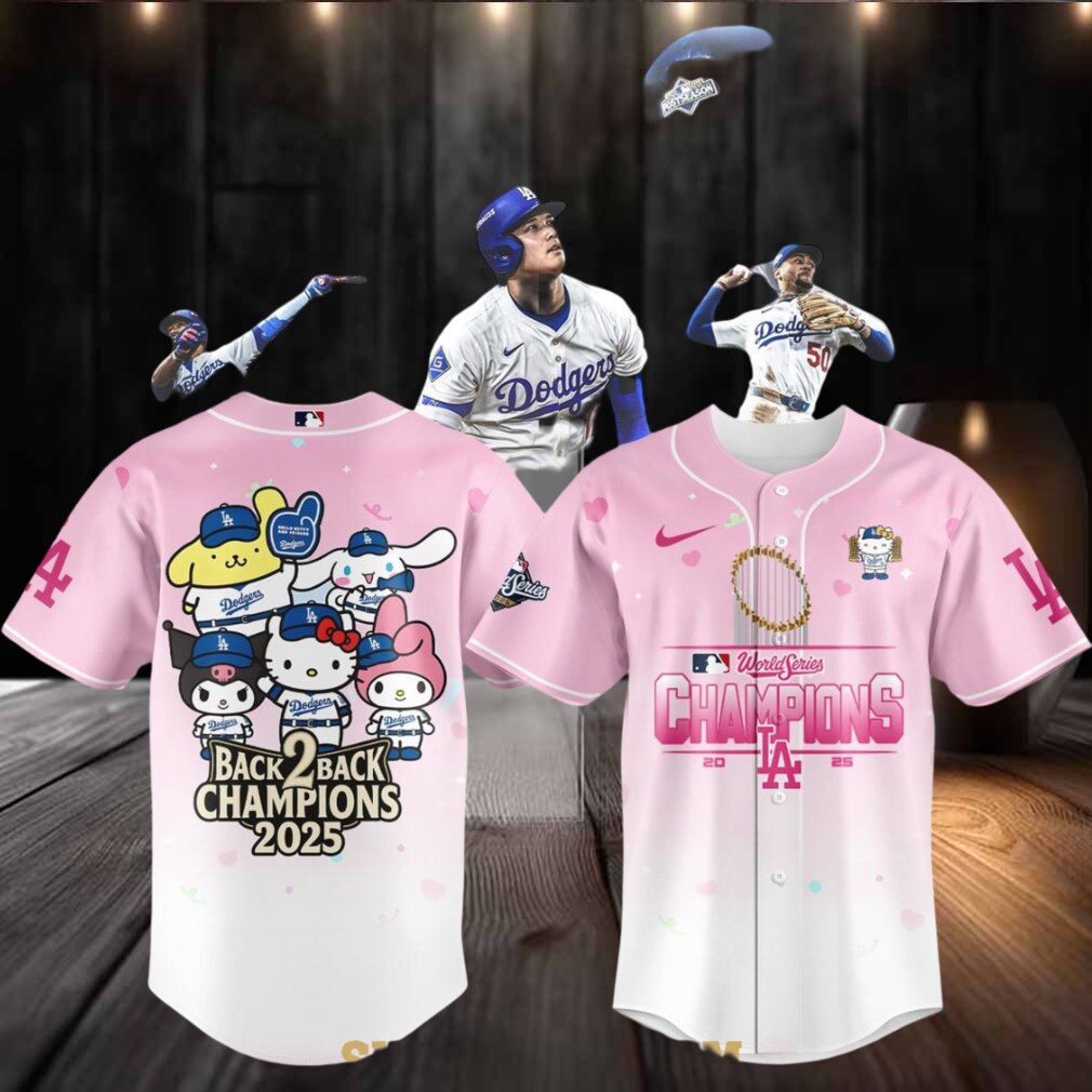 Los Angeles Dodgers 2025 World Series Hello Kitty Celebrate Baseball Jersey Los Angeles Dodgers 2025 World Series Hello Kitty Celebrate Baseball Jersey