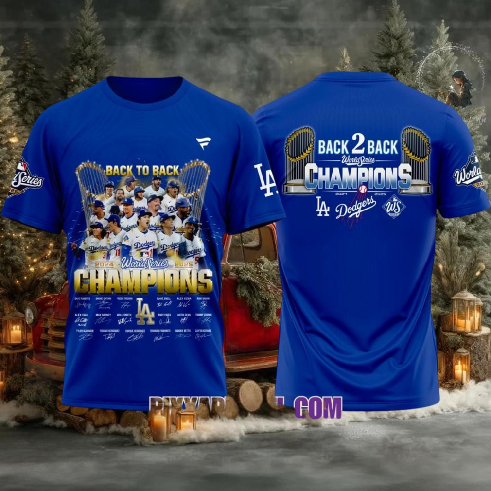 Los Angeles Dodgers Back 2 Back World Series 2024 2025 Champions T Shirt Los Angeles Dodgers Back 2 Back World Series 2024 2025 Champions T Shirt