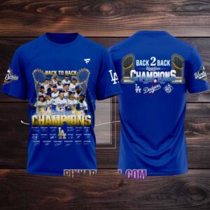 Los Angeles Dodgers Back 2 Back World Series 2024 2025 Champions T Shirt