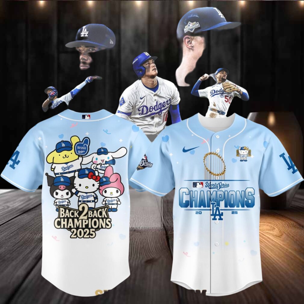 Los Angeles Dodgers Hello Kitty 2025 World Series Champions Baseball Jersey Los Angeles Dodgers Hello Kitty 2025 World Series Champions Baseball Jersey