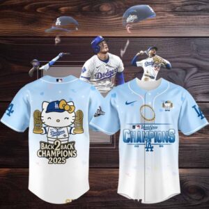Los Angeles Dodgers Hello Kitty Celebrate 2025 World Series Baseball Jersey