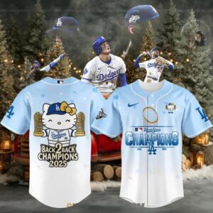 Los Angeles Dodgers Hello Kitty Celebrate 2025 World Series Baseball Jersey