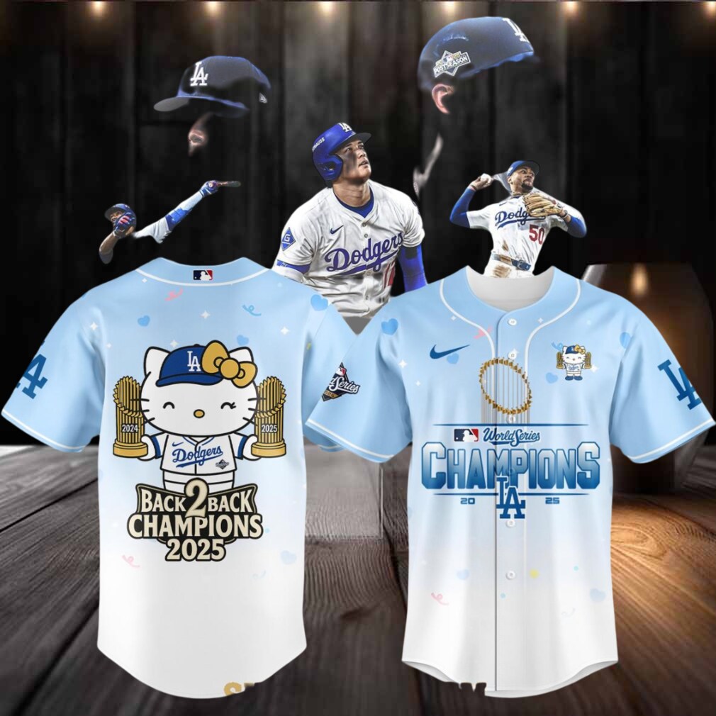 Los Angeles Dodgers Hello Kitty Celebrate 2025 World Series Baseball Jersey Los Angeles Dodgers Hello Kitty Celebrate 2025 World Series Baseball Jersey