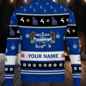 Los Angeles Dodgers World Series 2025 Christmas Sweater Men Women For Sale