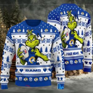 Los Angeles Rams Grinch With Balls Ugly Christmas Sweater