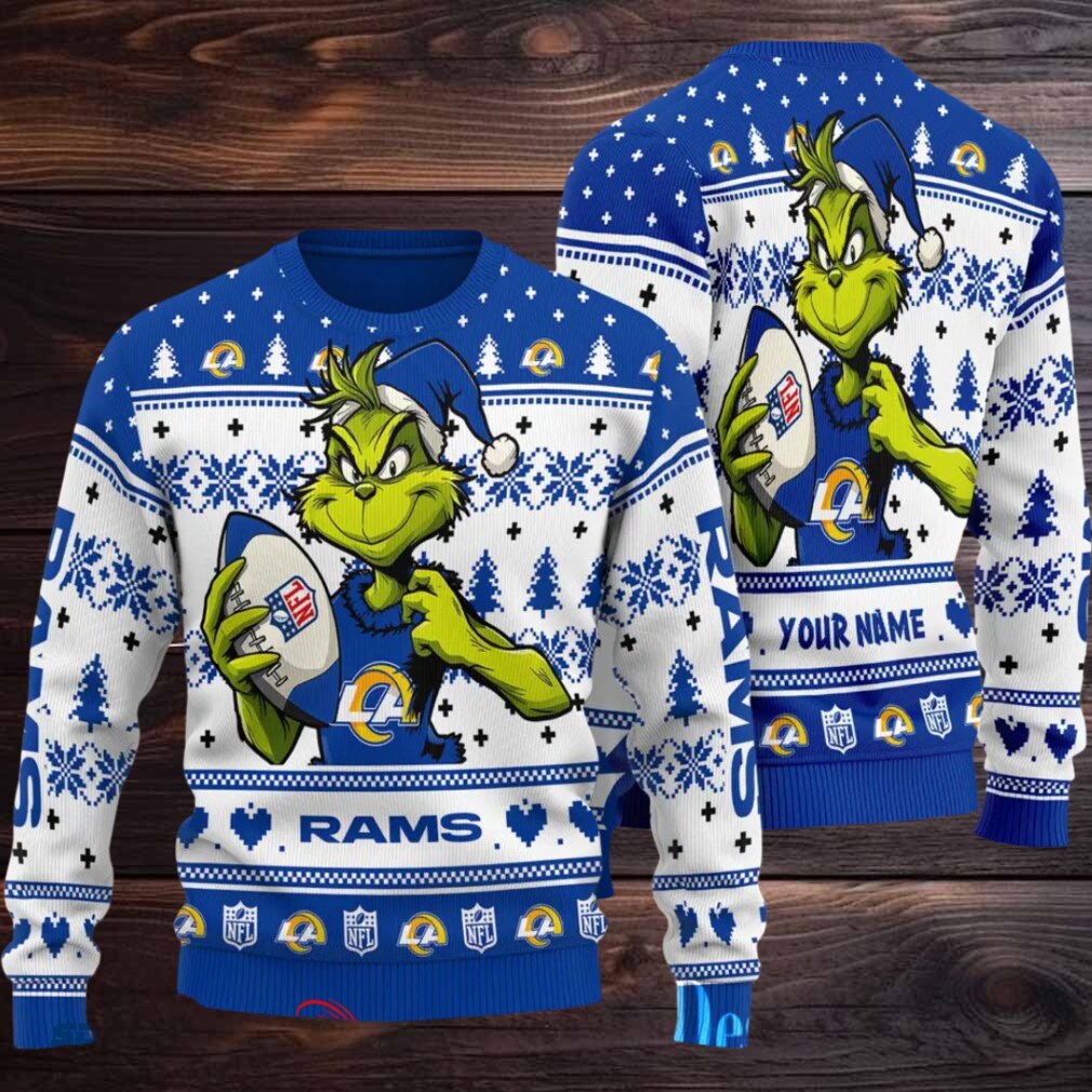 Los Angeles Rams Grinch With Balls Ugly Christmas Sweater Los Angeles Rams Grinch With Balls Ugly Christmas Sweater