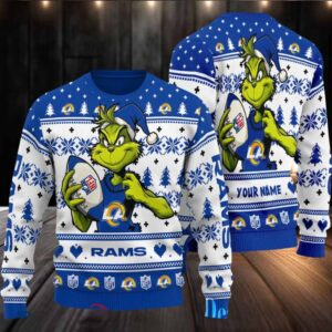Los Angeles Rams Grinch With Balls Ugly Christmas Sweater