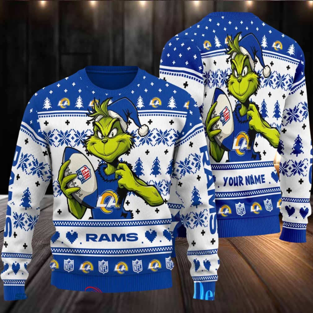 Los Angeles Rams Grinch With Balls Ugly Christmas Sweater Los Angeles Rams Grinch With Balls Ugly Christmas Sweater