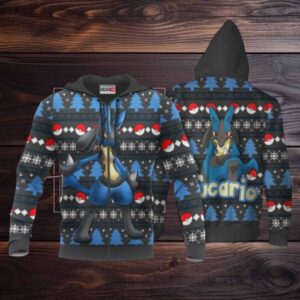 Lucario Anime Pokemon Manga Ugly Christmas Sweater 1k790 Fan Gift Stylist Unisex Cartoon Graphic Outfits Aop 3d Hoodi