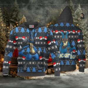 Lucario Anime Pokemon Manga Ugly Christmas Sweater 1k790 Fan Gift Stylist Unisex Cartoon Graphic Outfits Aop 3d Hoodi