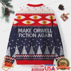 Make Orwell Fiction Again Unisex Ugly Knit Sweatshirt Make Orwell Fiction Again Unisex Ugly Knit Sweatshirt