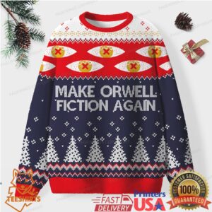 Make Orwell Fiction Again Unisex Ugly Knit Sweatshirt