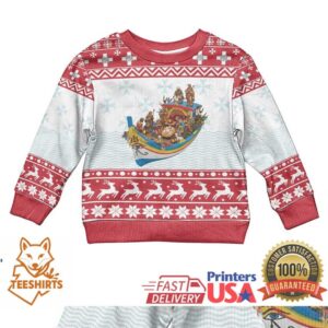 Malta Christmas Kid Ugly Christmas Sweater Presepju Nativity Scene on Luzzu Boat