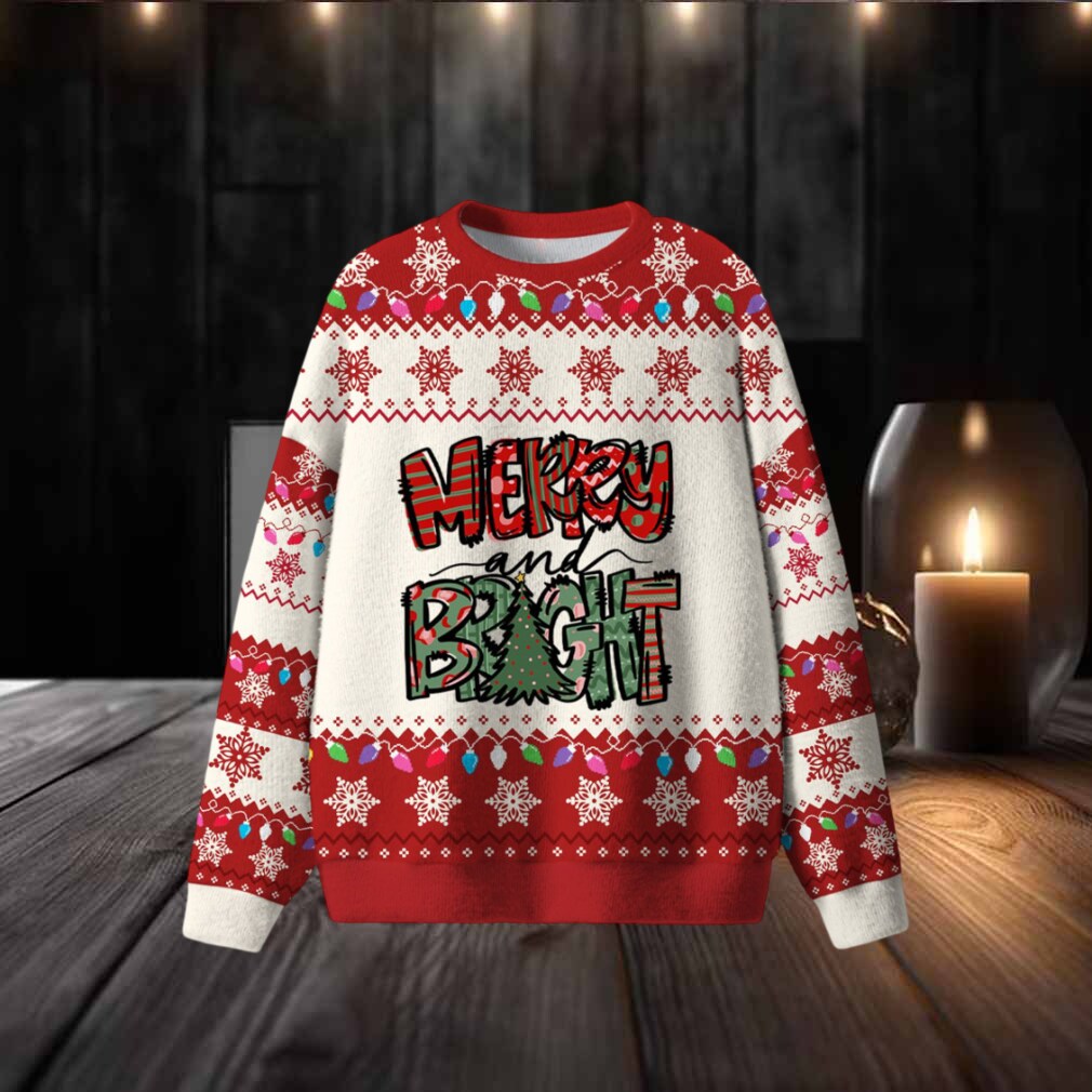 Merry And Bright Ugly Christmas Sweater Merry And Bright Ugly Christmas Sweater
