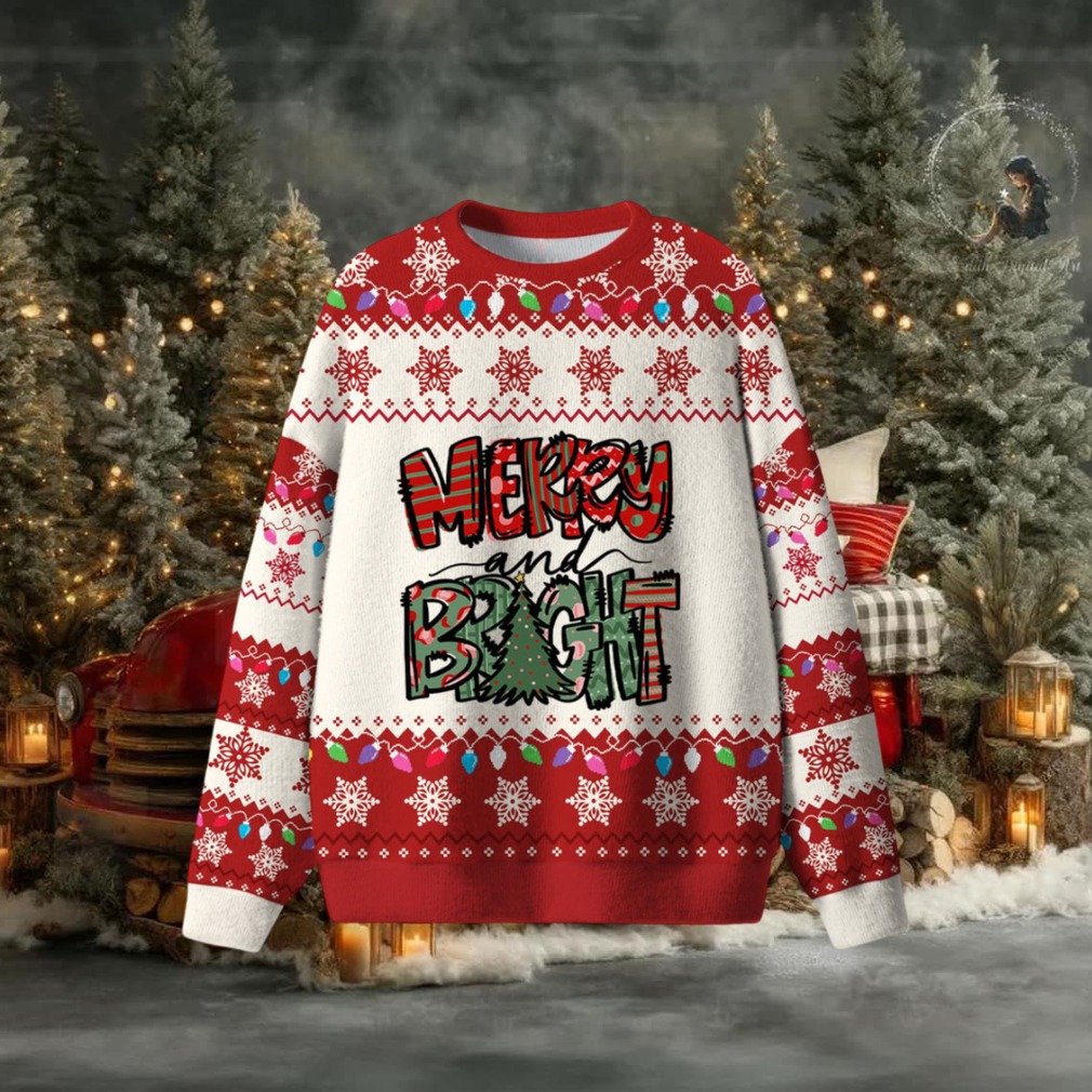 Merry And Bright Ugly Christmas Sweater Merry And Bright Ugly Christmas Sweater