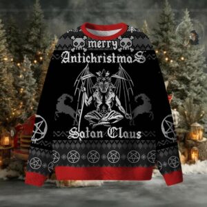 Merry Antichristmas Satan Claus Satanic Ugly Sweatshirts