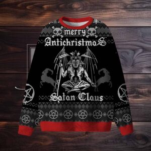 Merry Antichristmas Satan Claus Satanic Ugly Sweatshirts