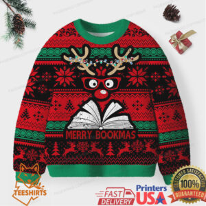 Merry Bookmas Unisex Ugly Knit Sweatshirt