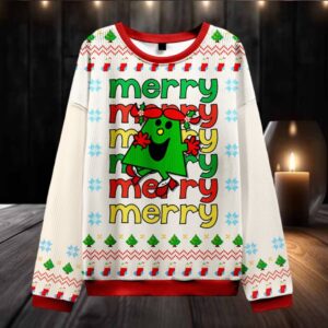Merry Merry Merry Christmas Miss Teacher Ugly Knit Sweatshirt