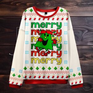 Merry Merry Merry Christmas Miss Teacher Ugly Knit Sweatshirt