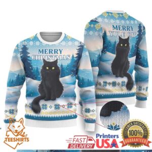 Merry Yule Cat Christmas Ugly Christmas Sweater Icelandic Folklore Jolakotturinn