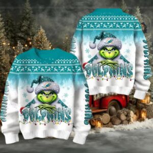 Miami Dolphins Grinch Stolen Christmas Sweater