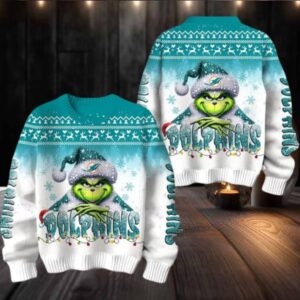 Miami Dolphins Grinch Stolen Christmas Sweater