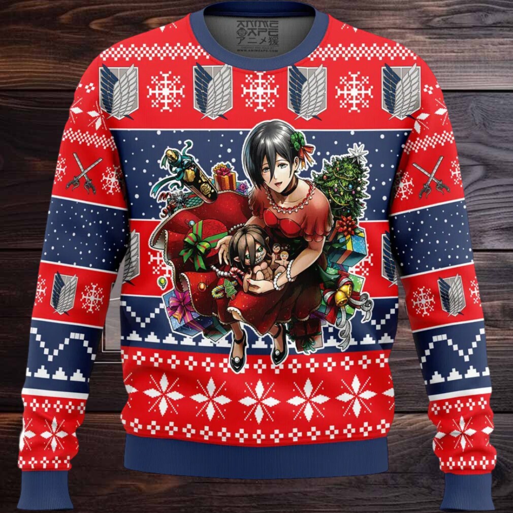 Mikasa Attack On Titan Ugly Christmas Sweater Mikasa Attack On Titan Ugly Christmas Sweater