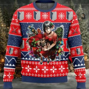 Mikasa Attack On Titan Ugly Christmas Sweater