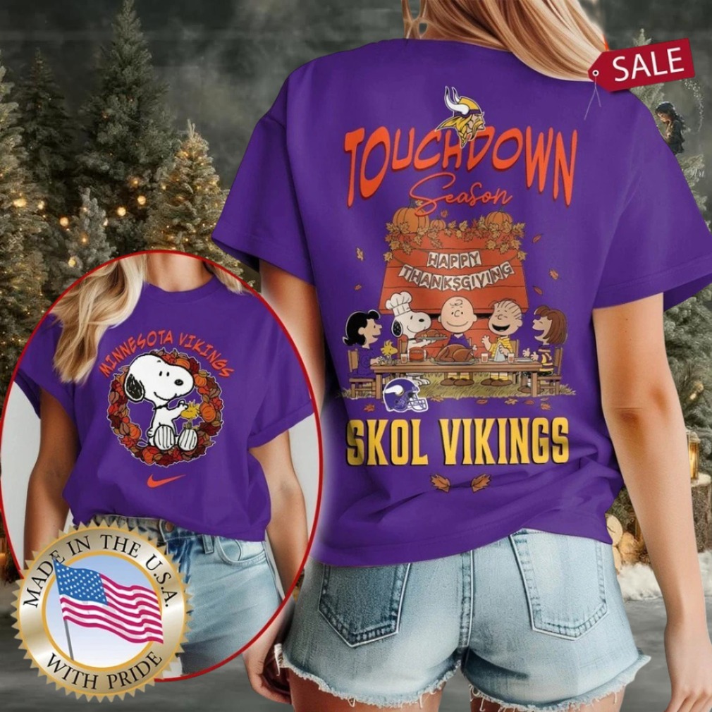 Minnesota Vikings NFL Snoopy Peanuts Touchdown Season Happy Thanksgiving Shirt Minnesota Vikings NFL Snoopy Peanuts Touchdown Season Happy Thanksgiving Shirt