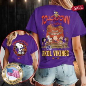 Minnesota Vikings NFL Snoopy Peanuts Touchdown Season Happy Thanksgiving Shirt