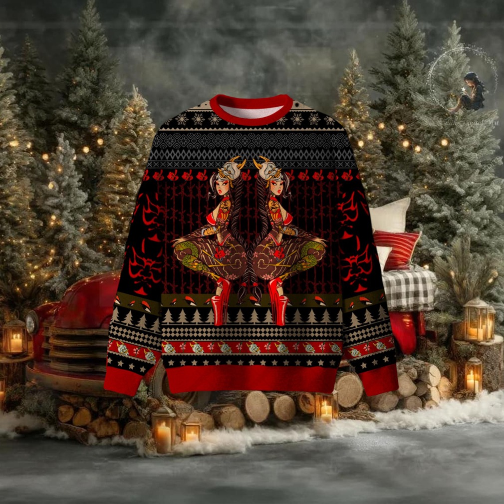 Mirror Samurai Girl Ugly Christmas Sweatshirt