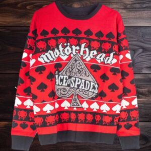 Motorhead Ace Of Spaces Red Ugly Christmas Sweater